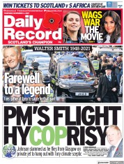 Daily Record () Newspaper Front Page for 4 November 2021
