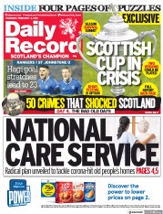 Daily Record () Newspaper Front Page for 4 February 2021