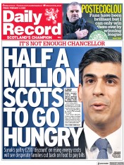 Daily Record () Newspaper Front Page for 4 February 2022