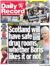 Daily Record () Newspaper Front Page for 4 August 2021