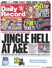 Daily Record () Newspaper Front Page for 5 January 2023