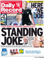 Daily Record () Newspaper Front Page for 5 August 2021