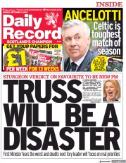 Daily Record () Newspaper Front Page for 5 September 2022