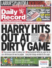Daily Record () Newspaper Front Page for 6 December 2022