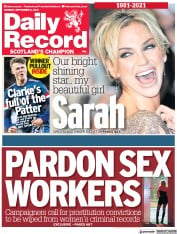 Daily Record () Newspaper Front Page for 6 September 2021