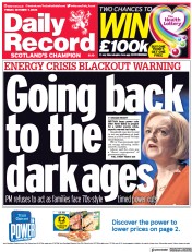 Daily Record () Newspaper Front Page for 7 October 2022