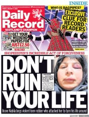 Daily Record () Newspaper Front Page for 7 January 2022