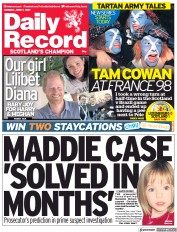 Daily Record () Newspaper Front Page for 7 June 2021