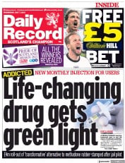 Daily Record () Newspaper Front Page for 7 July 2021