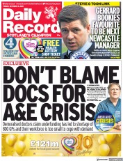 Daily Record () Newspaper Front Page for 8 October 2021