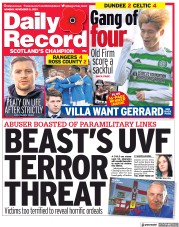 Daily Record () Newspaper Front Page for 8 November 2021