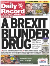 Daily Record () Newspaper Front Page for 8 December 2022