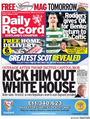 Daily Record () Newspaper Front Page for 8 January 2021