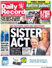 Daily Record () Newspaper Front Page for 8 April 2021