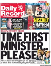 Daily Record () Newspaper Front Page for 8 June 2021