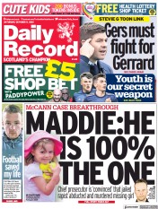 Daily Record () Newspaper Front Page for 9 October 2021