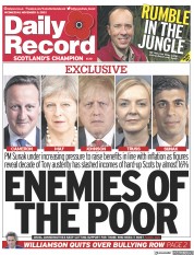 Daily Record () Newspaper Front Page for 9 November 2022