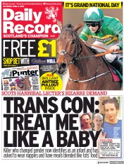 Daily Record () Newspaper Front Page for 9 April 2022