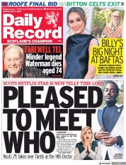 Daily Record () Newspaper Front Page for 9 May 2022