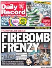 Daily Record () Newspaper Front Page for 9 August 2021