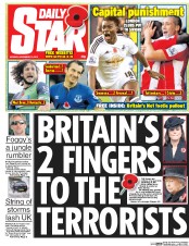 Daily Star () Newspaper Front Page for 10 November 2014