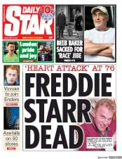 Daily Star () Newspaper Front Page for 10 May 2019