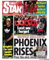 Daily Star () Newspaper Front Page for 11 November 2019