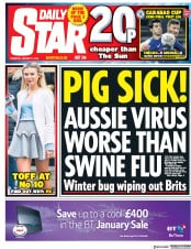 Daily Star () Newspaper Front Page for 11 January 2018