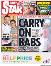 Daily Star () Newspaper Front Page for 11 May 2018