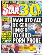 Daily Star () Newspaper Front Page for 11 June 2016