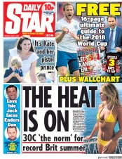 Daily Star () Newspaper Front Page for 11 June 2018