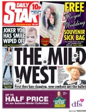 Daily Star () Newspaper Front Page for 12 October 2018
