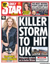 Daily Star () Newspaper Front Page for 12 November 2013