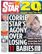 Daily Star () Newspaper Front Page for 12 January 2017