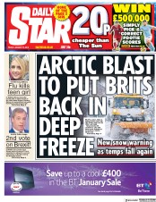Daily Star () Newspaper Front Page for 12 January 2018