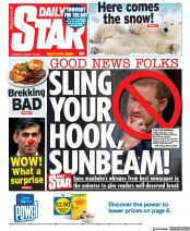 Daily Star () Newspaper Front Page for 12 January 2023