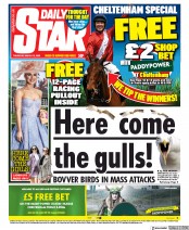 Daily Star () Newspaper Front Page for 12 March 2020