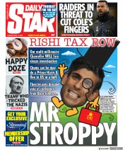 Daily Star () Newspaper Front Page for 12 April 2022