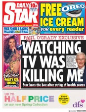 Daily Star () Newspaper Front Page for 12 May 2018