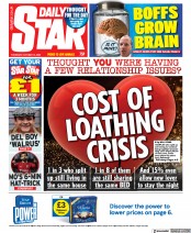 Daily Star () Newspaper Front Page for 13 October 2022