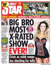 Daily Star () Newspaper Front Page for 13 January 2014