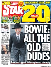 Daily Star () Newspaper Front Page for 13 January 2016