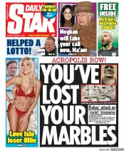 Daily Star () Newspaper Front Page for 13 January 2020