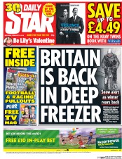 Daily Star () Newspaper Front Page for 13 February 2016