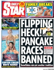 Daily Star () Newspaper Front Page for 13 February 2018