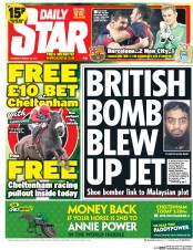 Daily Star () Newspaper Front Page for 13 March 2014