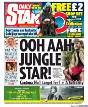Daily Star () Newspaper Front Page for 13 March 2020