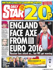 Daily Star () Newspaper Front Page for 13 June 2016