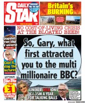 Daily Star () Newspaper Front Page for 13 July 2022