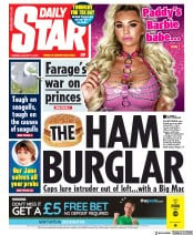 Daily Star () Newspaper Front Page for 13 August 2019